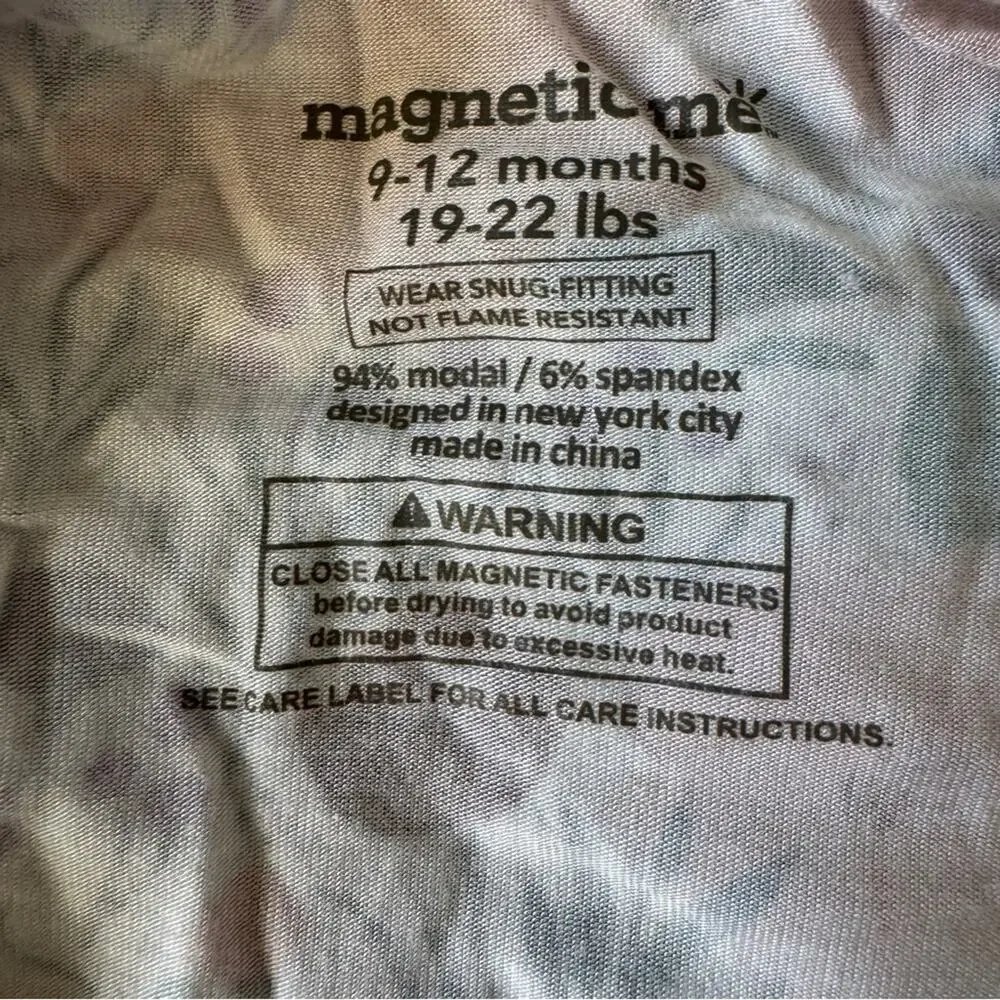 Two Magnetic Me Floral & Pink Elephants Footie Sleepwear Modal Size 9-12 & 12-18